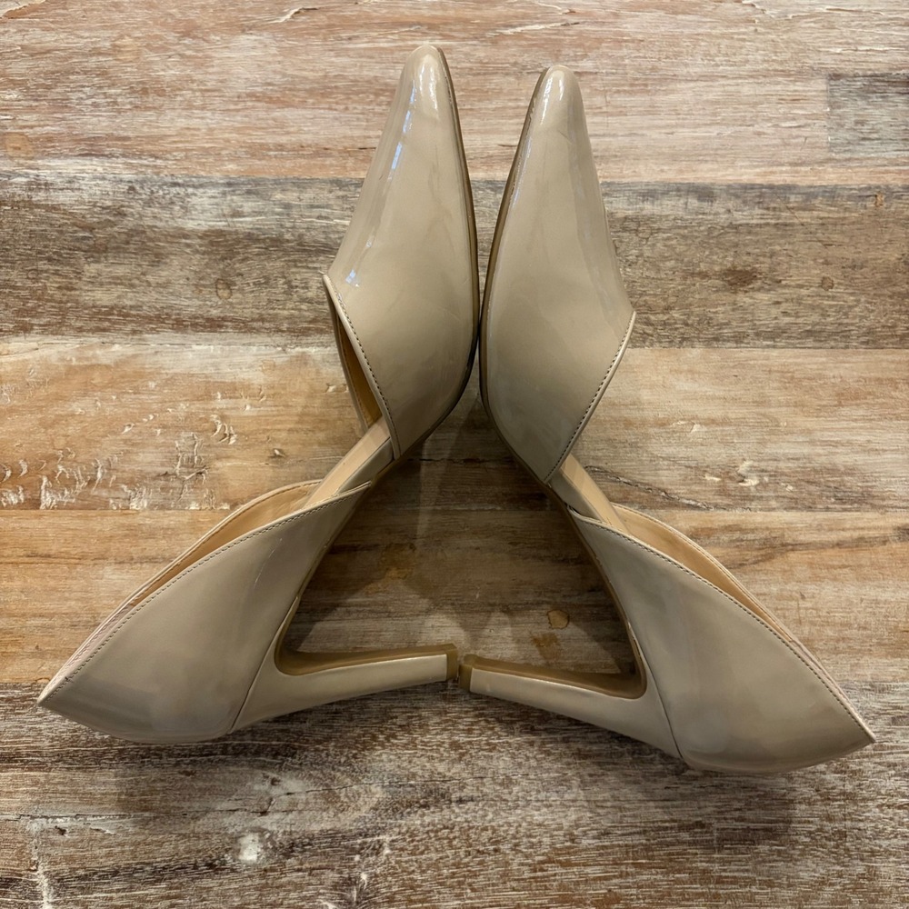 Franco Sarto Arrow Nude Patent d'Orsay Pointed Toe Pumps Heels Womens 9.5M - Picture 3 of 11
